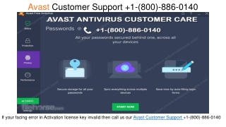 Avast Customer  1(800) 886 0140 Support