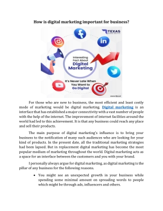 How is digital Marketing important for Business?