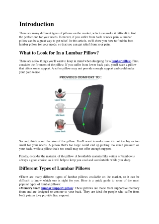 Best Lumbar Pillows For Back and Neck Pain Relief: How To Find The Perfect Pillo