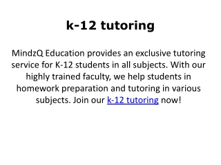 k-12 tutoring