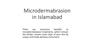 Microdermabrasion in Islamabad