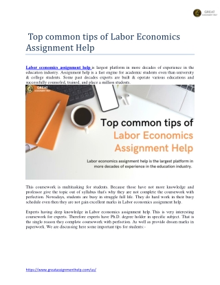 Top common tips of Labor Economics Assignment Help