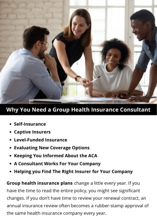 Why You Need a Group Health Insurance Consultant