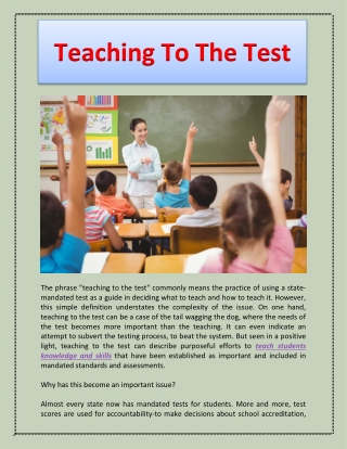 Teaching To The Test