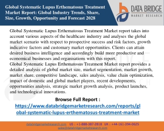 Global Systematic Lupus Erthematosus Treatment Market PDF