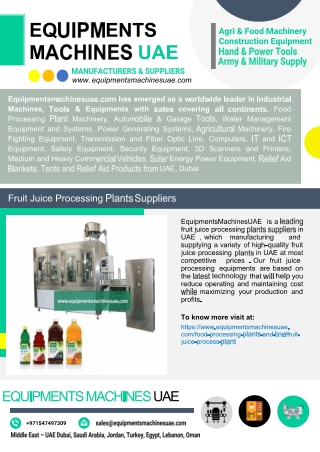 Fruit Juice Processing Plants Suppliers