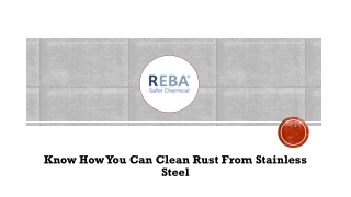 Know How You Can Clean Rust From Stainless Steel