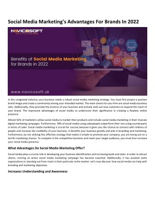 Social Media Marketing Advantages For Brands In 2022