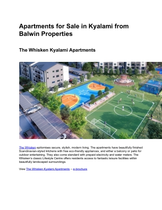 Apartments for Sale in Kyalami from Balwin Properties