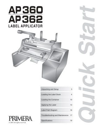 AP360/62 Label Applicators by Primera