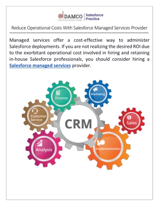 Reduce Operational Costs With Salesforce Managed Services Provider