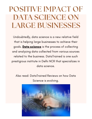 Positive Impact of Data Science on Large Businesses