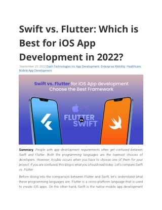 Swift vs. Flutter: Which is Best for iOS App Development in 2022?