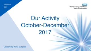 Our Activity October-December 2017