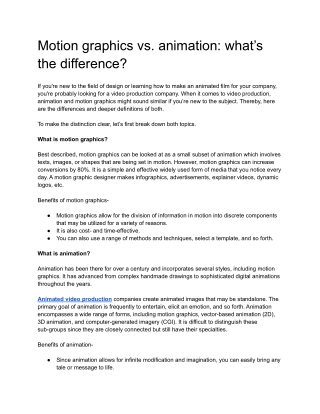 Motion graphics vs. animation_ what’s the difference_