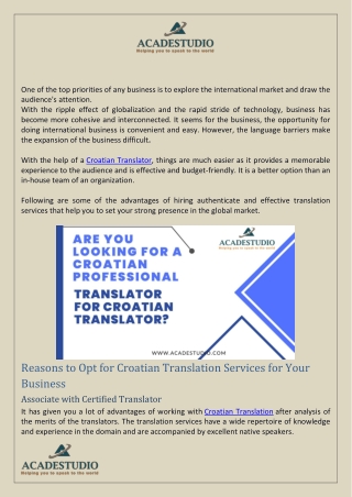 Croatian Professional Translator For Croatian Translator