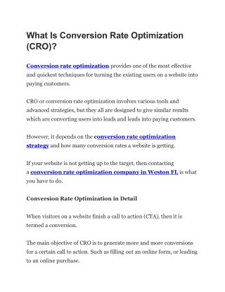 What Is Conversion Rate Optimization