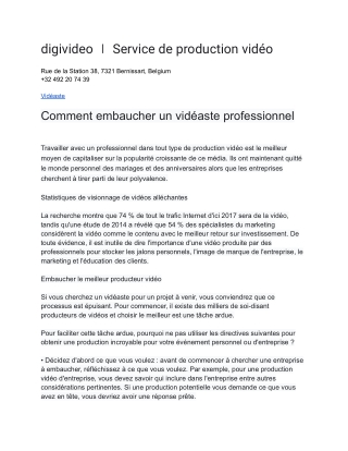 digivideo ❘ Service de production vidéo