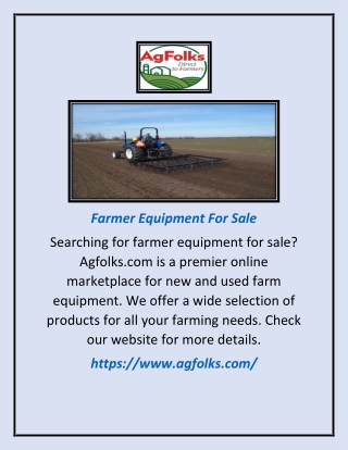Farmer Equipment for Sale | Agfolks.com