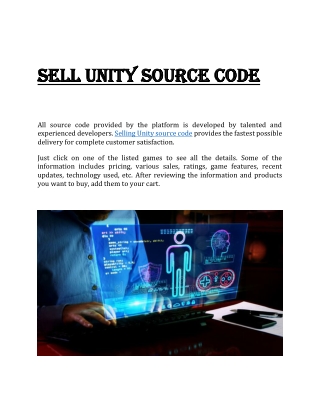 sell unity.