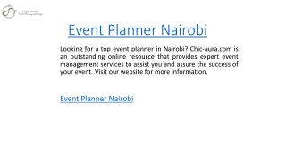 Event Planner Nairobi  Chic-aura.com