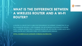 What is the Difference between a Wireless Routers?