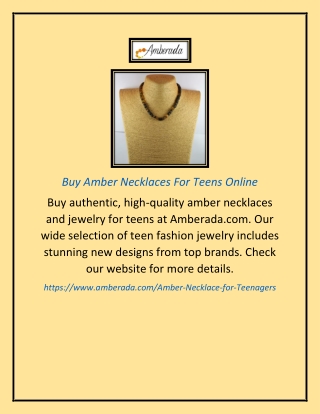 Buy Amber Necklaces For Teens Online