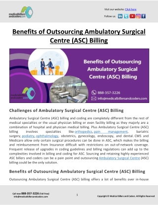 Benefits of Outsourcing Ambulatory Surgical Centre (ASC) Billing