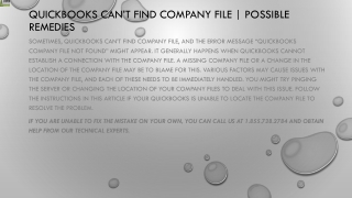 QuickBooks Can't Find Company File? Best Solution