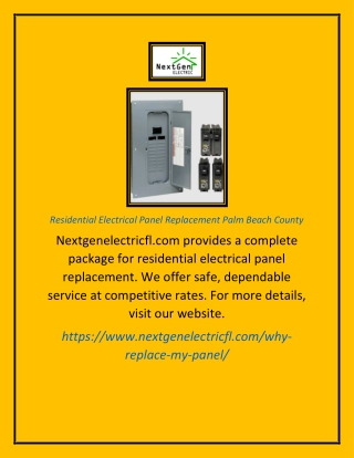 Residential Electrical Panel Replacement Palm Beach County