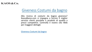 Giveness Costumi da bagno  Kaosalbano.com