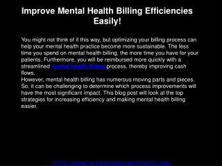 Improve Mental Health Billing Efficiencies Easily!