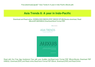 Free [download] [epub]^^ Asia Trends 8 A year in Indo-Pacific (Ebook pdf)