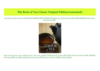 (READ-PDF!) The Book of Tea-Classic Original Edition(Annotated) download ebook PDF EPUB