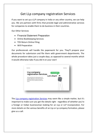 Get LLp company registration Services