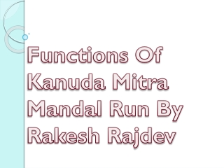 Functions Of Kanuda Mitra Mandal Run By Rakesh Rajdev