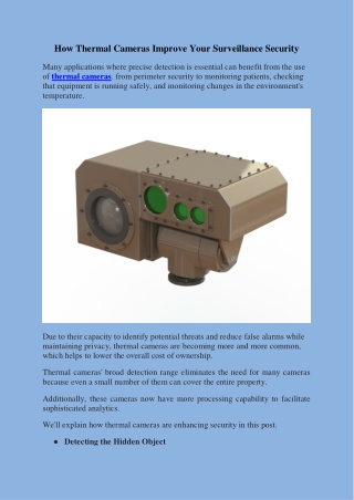 How Thermal Cameras Improve Your Surveillance Security