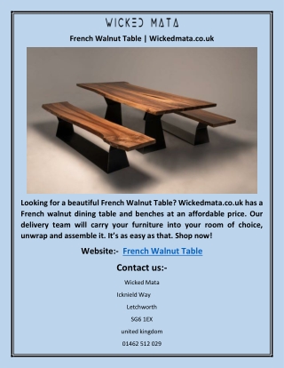 French Walnut Table | Wickedmata.co.uk