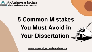 5 Common Mistakes You Must Avoid in Your Dissertation