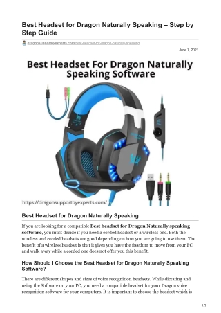Best Headset for Dragon Naturally Speaking