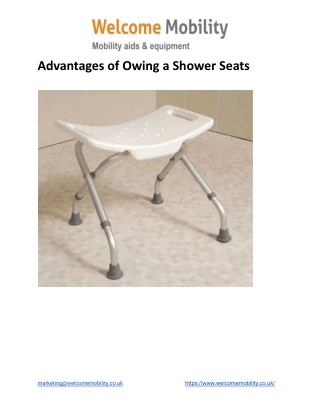 Advantages of Owing a Shower Seats