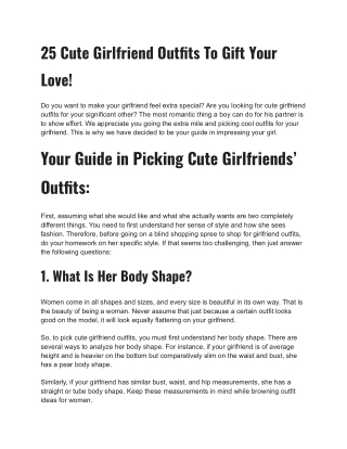 25 Cute Girlfriend Outfits To Gift Your Love