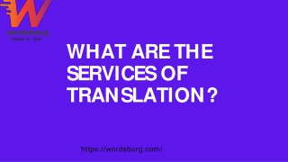 What Are The Services Of Translation