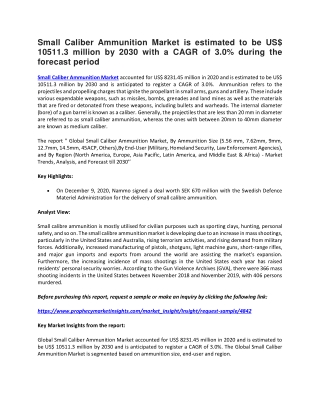 Small Caliber Ammunition Market