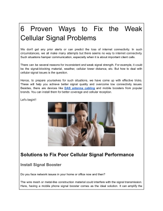 6 Proven Ways to Fix the Weak Cellular Signal Problems