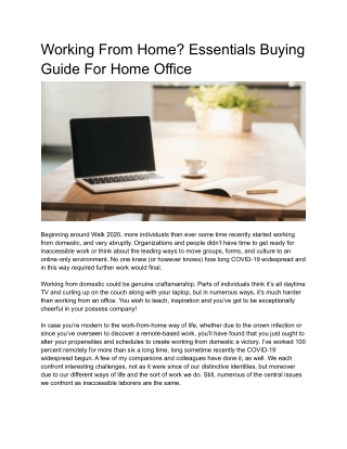 Working From Home? Essentials Buying Guide For Home Office