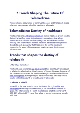 7 Trends Shaping The Future Of Telemedicine