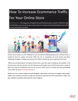 How To Increase Ecommerce Traffic For Your Online Store