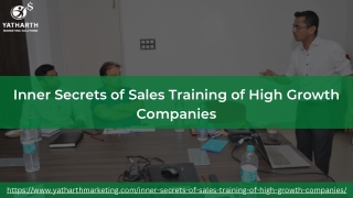 Inner Secrets of Sales Training of High Growth Companies