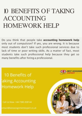 10 Benefits of Taking Accounting Homework Help